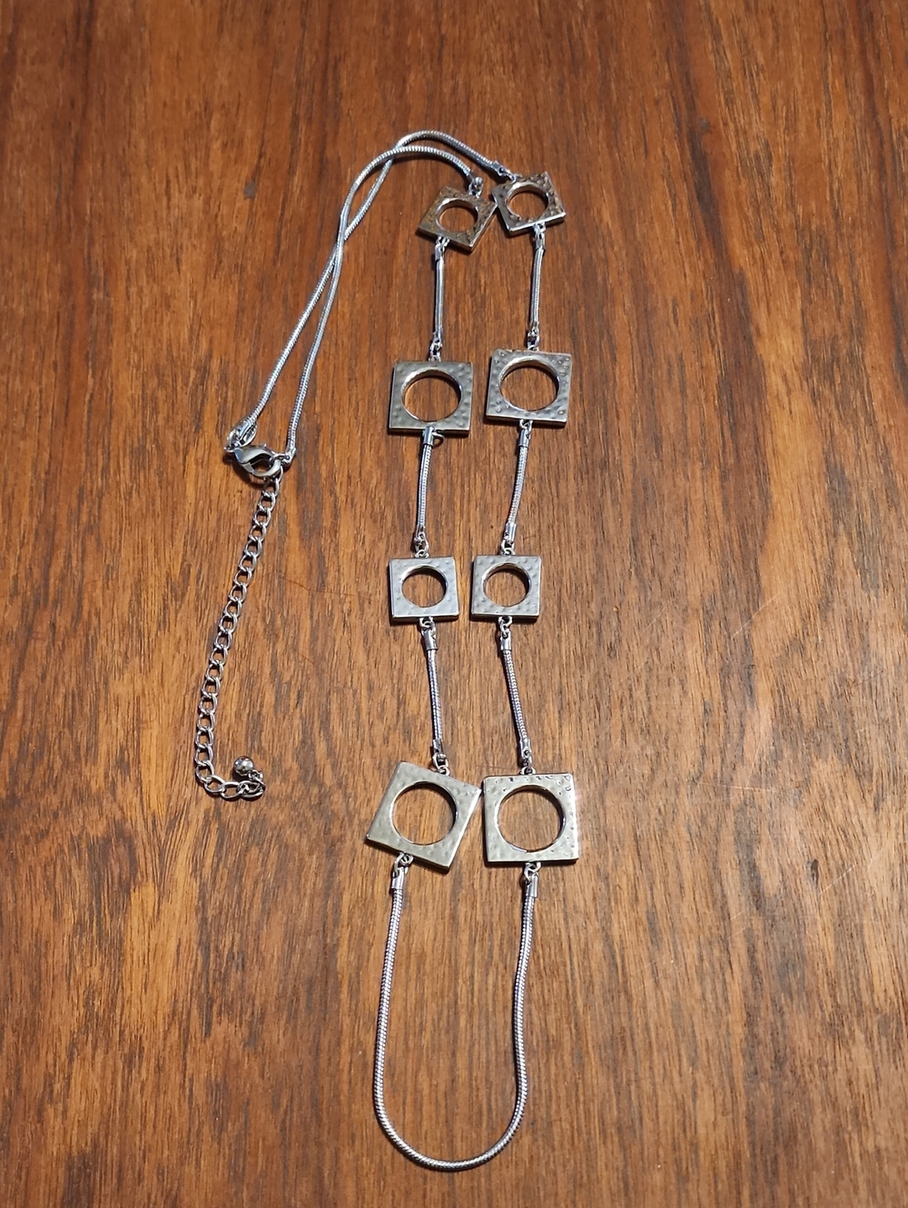 Chico's Silver-Tone Square Link Necklace